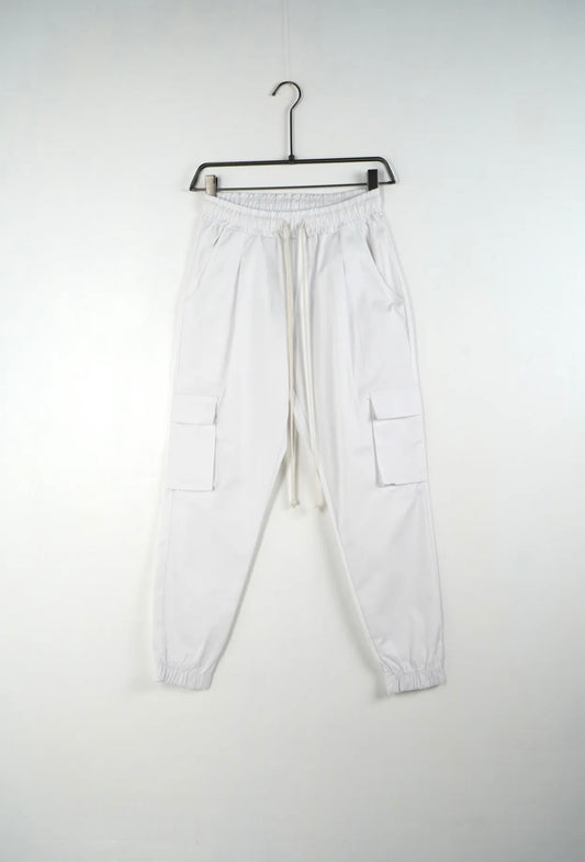 Pantalone tuta cargo bianco